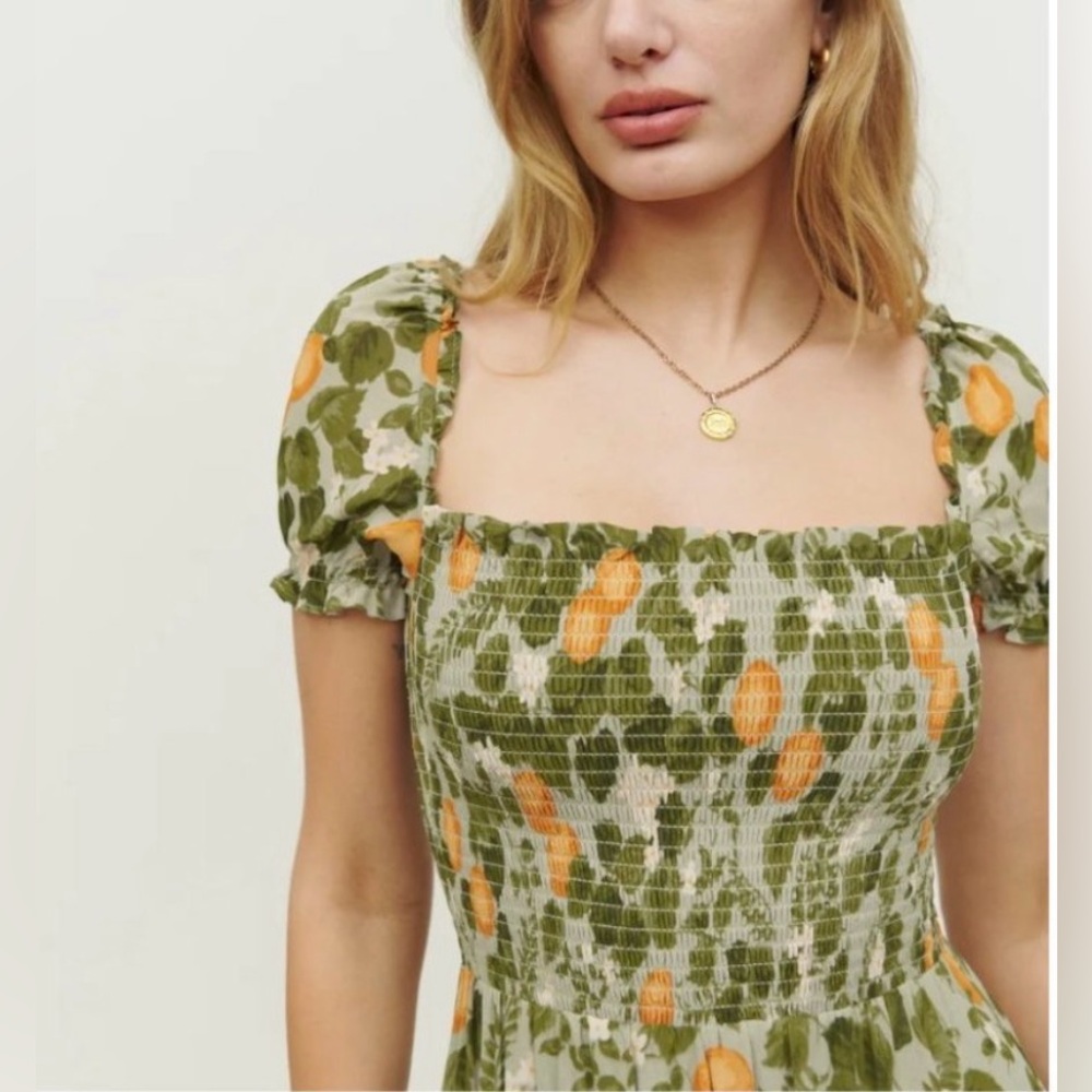 Reformation Inka Dress in Orange Grove Size XS - Picture 6 of 16
